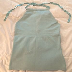 Antonio Melani Silk Halter Sweater w/ Ribbon tie neck Baby Blue Size L  NWT